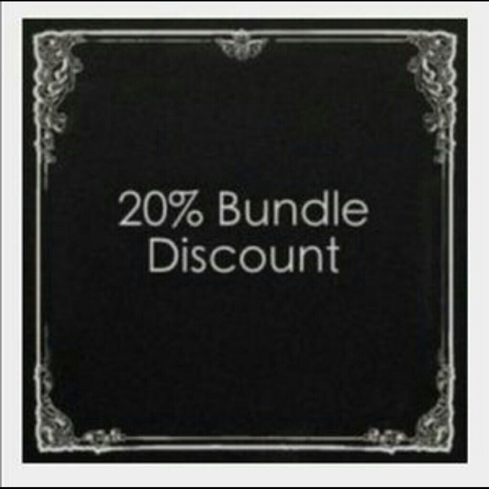20% Bundle on 3 or more items above $10 each.